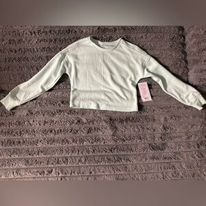 Light Green Cropped Sweatshirt